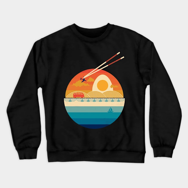 Ramen Travel Vacations Crewneck Sweatshirt by ppmid